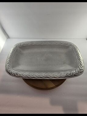 Vintage Wilton Armetale Patio Braid Rectangular Serving Platter Tray 16.5" RWP